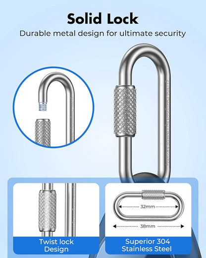 UNBREAKcable for AirTag Holder Case with Professional Carabiner, 4 Pack | Waterproof, Shockproof, Hold Securely, Easy to Install, Protective AirTag Keychain for Keys, Pets, Luggage-4 Colors