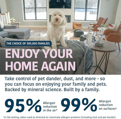 Allergy Asthma Clean Allergen Spray, Pets, Dust Allergies & More, Air & Surface Control, Just Add Water, Bottle Plus Two Refills, Over 100oz Total