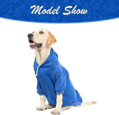 KOOLTAIL Dog Hoodie for Large Medium Small Dogs,Soft and Warm Pet Sweater with Leash Hole and Pocket Boy Girl,Puppy Fall Winter Jacket Clothes,French Pitbull Cold Weather Coat Sweatshirt,Blue XL/XXL