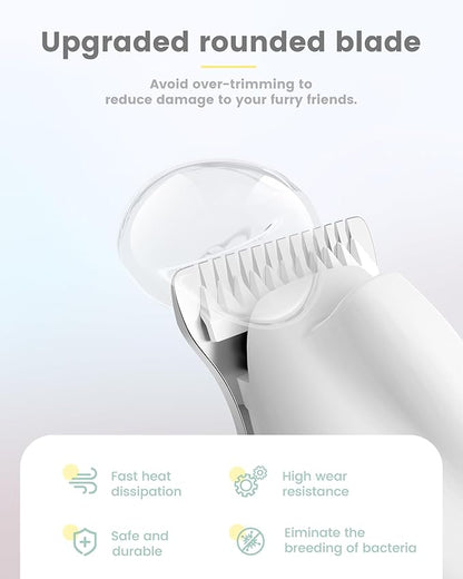 PAPMINI Dog Grooming Kit with LED Display, 35dB Ultra-Low Noise Dog Paw Trimmer, Cordless Hair Trimmer for Paws, Ears, Face, Rump with LED Light