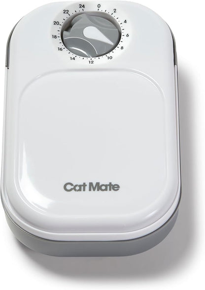 Cat Mate C100 Single Meal Automatic Timer-Controlled Pet Feeder - Suitable for Cats and Small Dogs, For Wet or Dry Food, up to 14 oz capacity, White
