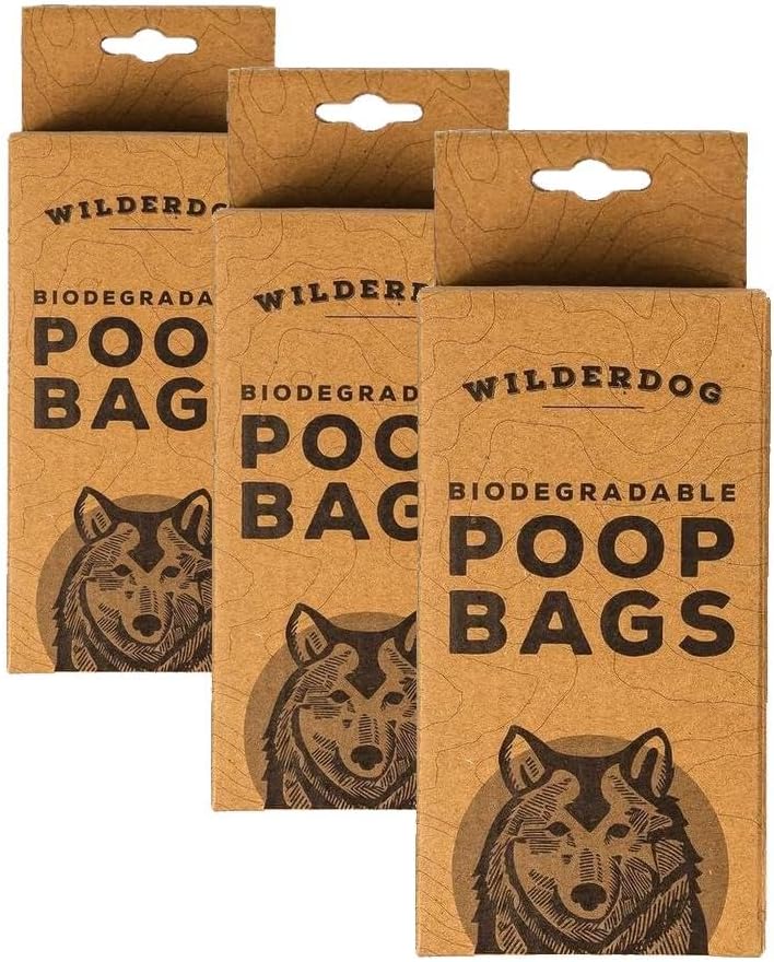 Wilderdog Biodegradable Extra Thick Dog Poop Bags, Environmentally Friendly - 120Ct (Pack of 3)