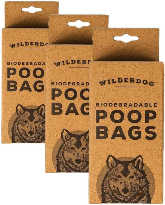 Wilderdog Biodegradable Extra Thick Dog Poop Bags, Environmentally Friendly - 120Ct (Pack of 3)