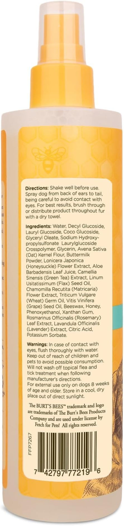 Burt's Bees for Pets Anti Itch Dog Spray with Honeysuckle and Honey, Waterless Grooming Mist for Dry Flaky Skin, Dog Itch Relief Between Baths, Natural Origin Coat Care for Dogs, 10 Fl Oz