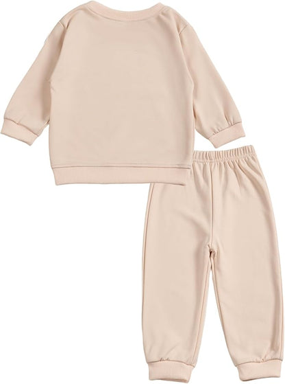 Toddler Baby Cute Dog Puppy Long Sleeve Sweatshirt Top Jogger Pants Set Cute Fall Winter Clothes Set