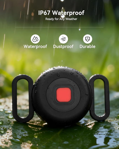 Dog Tracker 2 Pack, Pet Tracker for Dogs, Bluetooth Dog Tracking Tag Works with Apple Find My & Android Find Hub, IP67 Waterproof Anti-Lost Locator (Black)