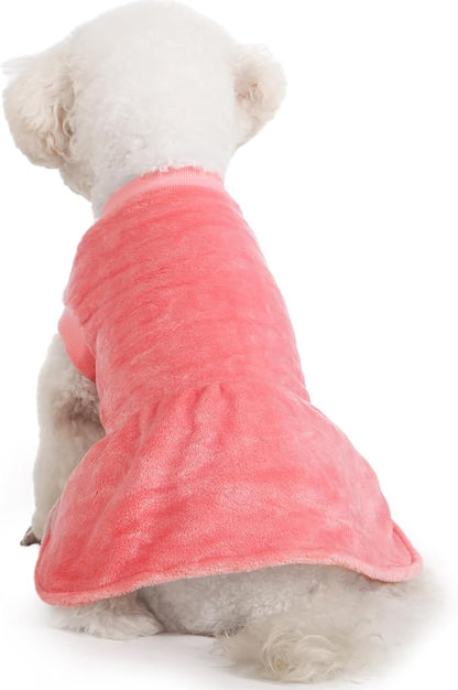 FabriCastle Small Dog Dress Clothes, 3-Pack Sweaters XS Small for Dogs Girl & Cats, Ultra Soft Warm Pet Coats for Winter, Female Puppy Apparel, Doggy Outfits XXS – XL (Pink,Violet,Rosepink, Medium)
