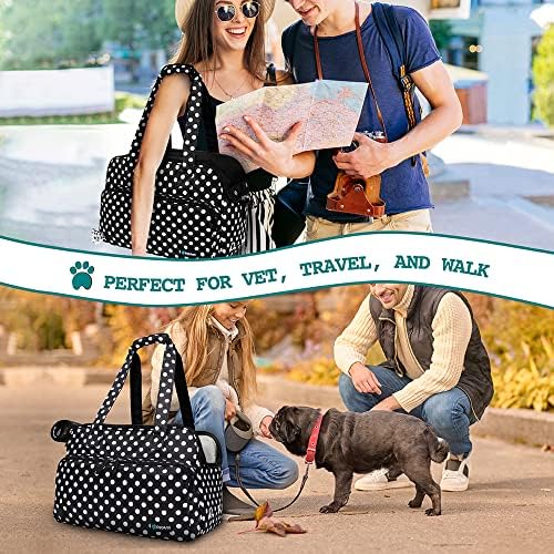 PetAmi Small Dog Purse Carrier, Airline Approved Soft Sided Tote, Polka Dot