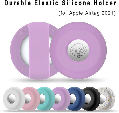 for Airtag Holder for Dog Collar, Cibaabo Silicone Air Tag Case Cover | for 0.8-1.2inch Pet Collar | doesn't dangle | Compact | Easy Installation | Compatible with Apple Airtags