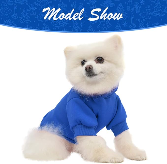 KOOLTAIL Dog Hoodie for Large Medium Small Dogs,Soft and Warm Pet Sweater with Leash Hole and Pocket Boy Girl,Puppy Fall Winter Jacket Clothes,French Pitbull Cold Weather Coat Sweatshirt,Blue M
