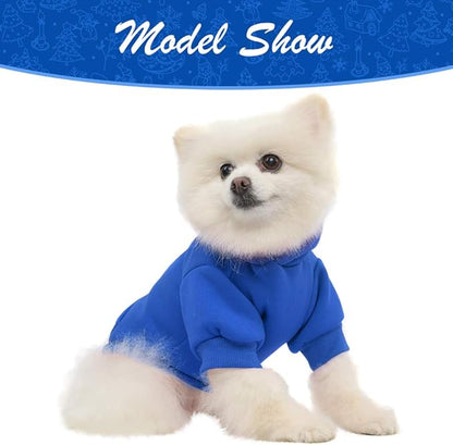 KOOLTAIL Dog Hoodie for Large Medium Small Dogs,Soft and Warm Pet Sweater with Leash Hole and Pocket Boy Girl,Puppy Fall Winter Jacket Clothes,French Pitbull Cold Weather Coat Sweatshirt,Blue M