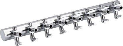 Pawfly 8-Way Aquarium Air Flow Control Lever Valve Chromium Copper Distributor Fish Tank Splitter Pump Accessories