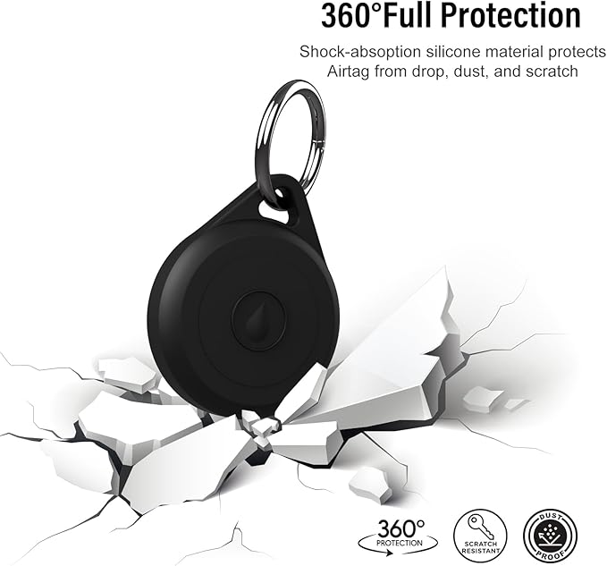 for Air tag Keychain Holder Case for Apple Air tag, 2 Pack of IPX8 Waterproof, Fully Shockproof, Anti Scratch for Air tag Holder Case for Key, Kid, Bag, Luggage, Pets Collar