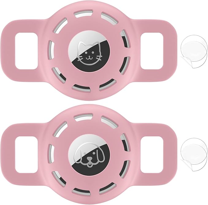 for Air tag Cat Collar Holder for Apple Air Tag, 2 Pack of Pet Collar Holder for Cat and Small Dog Collar Within 1/2 inch and 2 Pack Protector for Air Tag