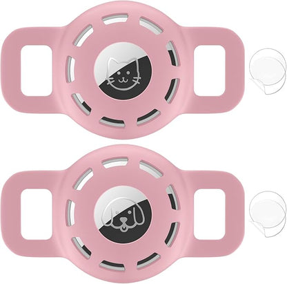 for Air tag Cat Collar Holder for Apple Air Tag, 2 Pack of Pet Collar Holder for Cat and Small Dog Collar Within 1/2 inch and 2 Pack Protector for Air Tag