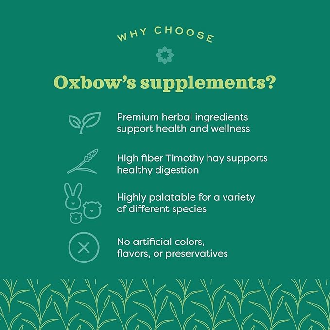Oxbow Natural Science Joint Support Wafers for Small Animals, Glucosamine Supplement for Rabbits, Guinea Pigs & Chinchillas, Mobility Support, Timothy Hay Treats, Made in USA, 4.2 oz, (3 Pack)