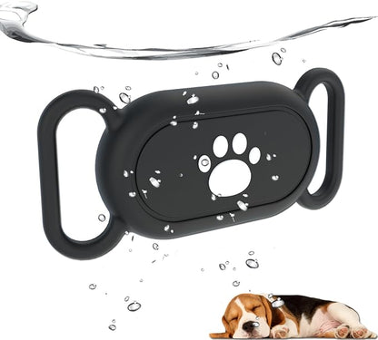 Waterproof Dog Collar Holder Compatible with Samsung Galaxy SmartTag2, Silicone GPS Tracker Hidden Loop Holder for Smart Tag2, Anti-Lost Collar Tag2 Paw Case (Black)
