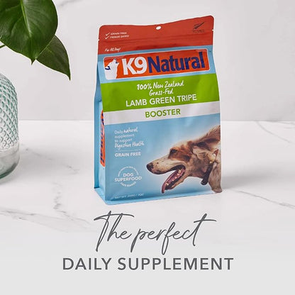 K9 Naturals Freeze Dried Dog Food Topper with Verified Ingredients, Organ Meat Blend for Digestive Support, Human-Grade Freeze Dried Puppy Food & Dog Topping, Lamb Green Tripe, 1.5lbs
