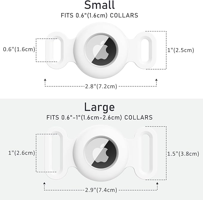 Vancle at Case for Dog Collar, Waterproof Apple Air Tag Protective Holder GPS Tracking Finder for Pet, Silicone Case for Dog Collar Cat Loop Holder Pet Accessories