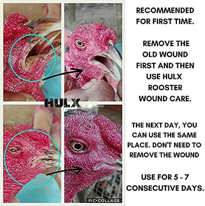 HULX 2 PCS, Rooster Booster Chicken Wound Care Skin Soother Healing 30 CC. Protection & Quickly Recover Skin Heal Wounds Pain Fast Dries Work Well for Sore Mouth Face Feet Poultry Bird