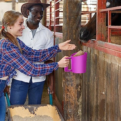 Feed Scoop - Grain Scoop for Horse,Heavy Duty Plastic Large Food Scoop for Large Dogs Livestock 1.8 Quart/7.2Cups (Blue)