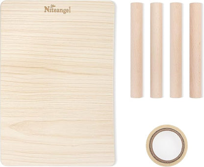 Niteangel Hamster Play Wooden Platform for Dwarf Syrian Hamsters Gerbils Mice Degus or Other Small Pets (11.8 L x 8.2 W - 5.9'' Height, Burlywood)