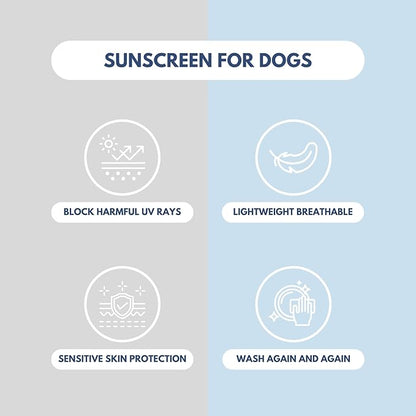 Spark Paws Sunblock Dog T-Shirt, SPF30 Protection, Lightweight Breathable Quick Dry for Dogs with Sensitive Skin - Blue & Grey (Set of 2) - L
