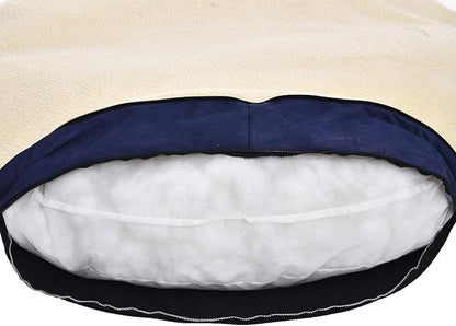 AmazonBasics Pet Cave Bed for Dogs and Cats, with Removable Nesting Cave Cover, Fits up to 30lbs Pets, 35 x 35 x 13 inches, Blue