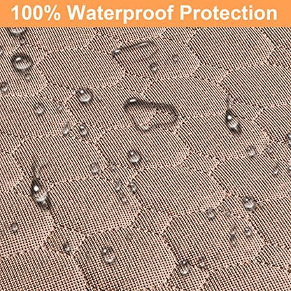 Mancro Back Seat Pet Cover for Dogs, Waterproof Dog Hammock for Car, Khaki