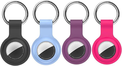 Compatible with AirTag Holder Case Keychain 4 Pack,for AirTag 2nd & 1st Generation Key Chain Ring Case Cover for Air Tag Holder GPS Tracker Air Tag 2nd gen Finders Air Tagholder for Kids,Bags,Luggages
