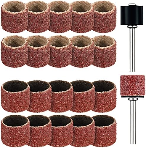 Leelosp 22Pcs Dog Nail Grinder Bands Drums,1/2 Inch 60 Grit and 100 Grit