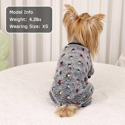 YIKEYO Dog Pajamas for Small Dogs Boy and Girl,Cotton Small Dog Sweater, Stretchable Pet Jammies Puppy Outfits for Dogs Female Male, Winter Doggie Pjs Clothes(Grey, XXS)