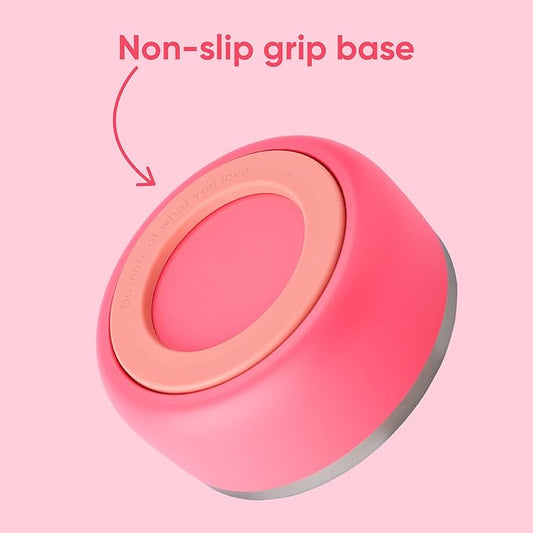 Owala Pet Bowl - Durable Stainless Steel, Food and Water Bowl for Dogs, Cats, and All Pets, Non-Slip Base, 24oz, Pink (Hyper Flamingo)