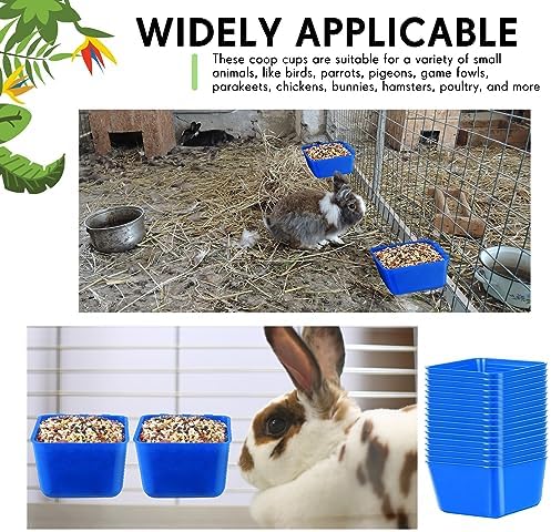 Maxdot 20 Pcs Chicken Water Feeder Cups 16 oz Pigeon Feeder Cup, Blue