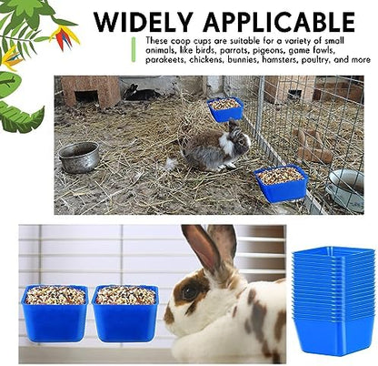 Maxdot 20 Pcs Chicken Water Feeder Cups 16 oz Pigeon Feeder Cup, Blue