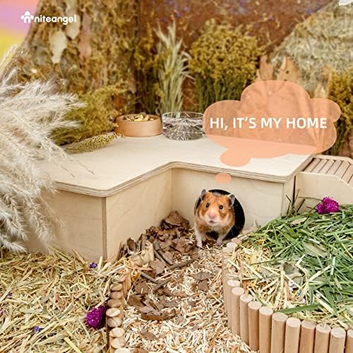 Niteangel Multi-Chamber Hamster House Maze: 1 Entrance 3 Rooms Maze Habitat