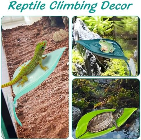 6 Pack Plastic Frog Habitat Platform with Suction Cups Reptile Decorations for Terrarium Dwarf Frogs Tank Accessories Decor Turtle Basking Platforms for Amphibian