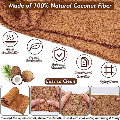 ZeeDix 3 Rolls Reptile Carpet 18x36 Inch Coconut Fiber Mat for Tank Bedding