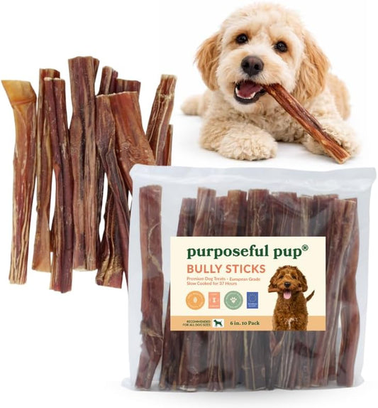 Bully Sticks for Small Dogs – Single Ingredient, 6”, 10-Pack