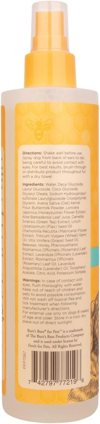BURT'S BEES FOR PETS Anti Itch Dog Spray with Honeysuckle and Honey, Waterless Grooming Mist for Dry Flaky Skin, Dog Itch Relief Between Baths, Natural Origin Coat Care for Dogs, 10 Fl Oz - 2 Pack