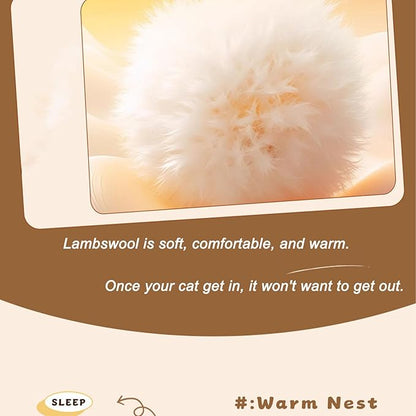 Cat Bed for Indoor Cats,Soft and Comfortable,Cute cat House,Semi-Enclosed cat Bed,Kitty pet hut,Hideaway (Premium)