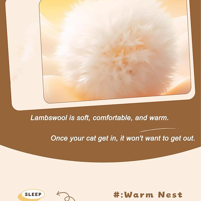 Cat Bed for Indoor Cats,Soft and Comfortable,Cute cat House,Semi-Enclosed cat Bed,Kitty pet hut,Hideaway (Basic)