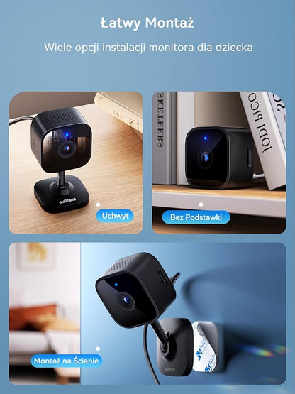 Outinput Indoor Security Camera, 2K WiFi Home Camera for Baby Monitor/Pet/Dog, Motion Detect, Night Vision, 2-Way Audio, Instant App Alerts, Cloud & Local Storage, Share to Family (Black)