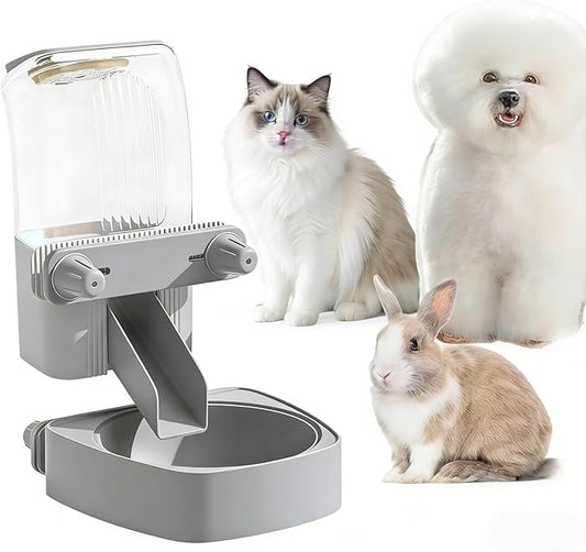 54 oz Pet Food Dispenser, Gravity Feeder Bowl for Cage, Auto Feeder for Ferret, Cat, Dog and Other Small & Medium Animals, Compatible with Widemouth Cages(Gray)