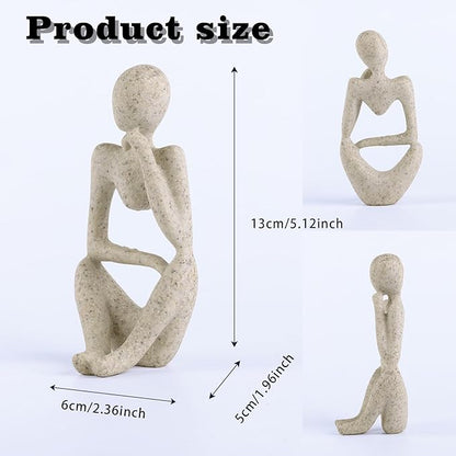Fish Aquarium Decor Ornaments Minimalist Sandstone Thinker Statue Fish Tank Decorations Small Accessories Resin Abstract Home Decor Fish Toy for Betta Cichlid Goldfish Shrimps Hermit Crabs Turtle