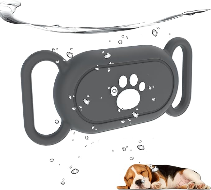 Waterproof Dog Collar Holder Compatible with Samsung Galaxy SmartTag2, Silicone GPS Tracker Hidden Loop Holder for Smart Tag2, Anti-Lost Collar Tag2 Paw Case (Grey)