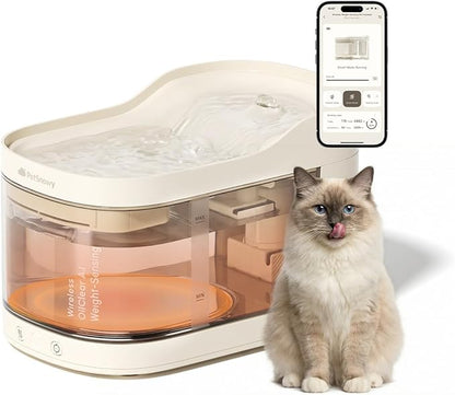 PetSnowy OilClear A.I Series Wireless Weight-Sensing Pet Fountain