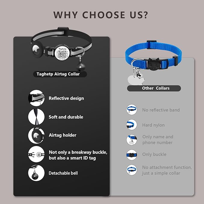 Smart Cat Collar Breakaway with QR Code & AirTag Holder, 2 Pack Reflective Kitten Collars with Safety Buckle - Dual Lost Pet Prevention, Online ID & Apple Tracking, Pink Pet Supplies Gifts