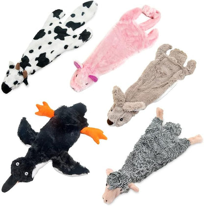 Best Pet Supplies 2-in-1 Stuffless Squeaky Dog Toy - Pack of 4, Large