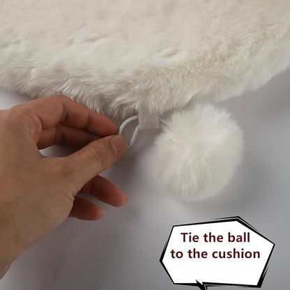 SHENGOCASE 2-Pack 16" x 23.6" Faux Rabbit Fur Cat Dog Bed Cushion, Soft and Non-Shedding